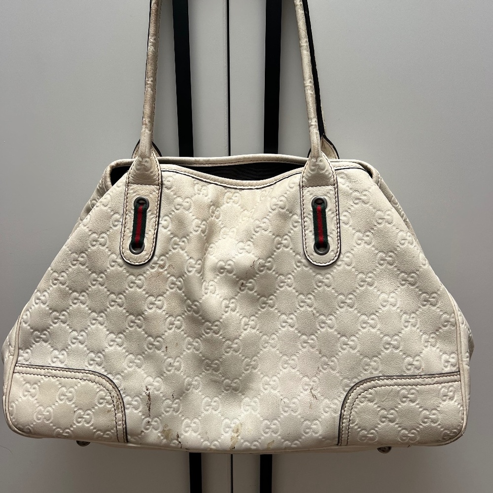 Gucci Guccissima Princy Tote Bag in White